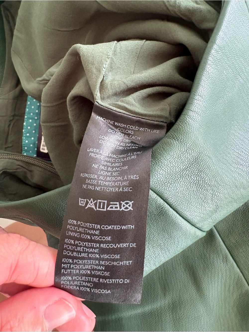 Maeve Anthropologie Green Faux Leather Mini Skirt Size US 0 - Picture 7 of 7